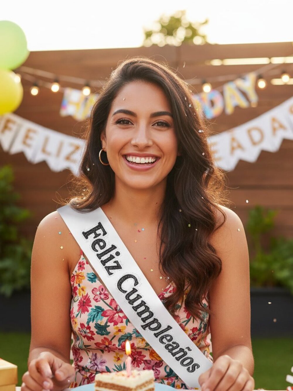 Forum Novelties Feliz Cumpleaños White Satin Sash Spanish Birthday Party Gift